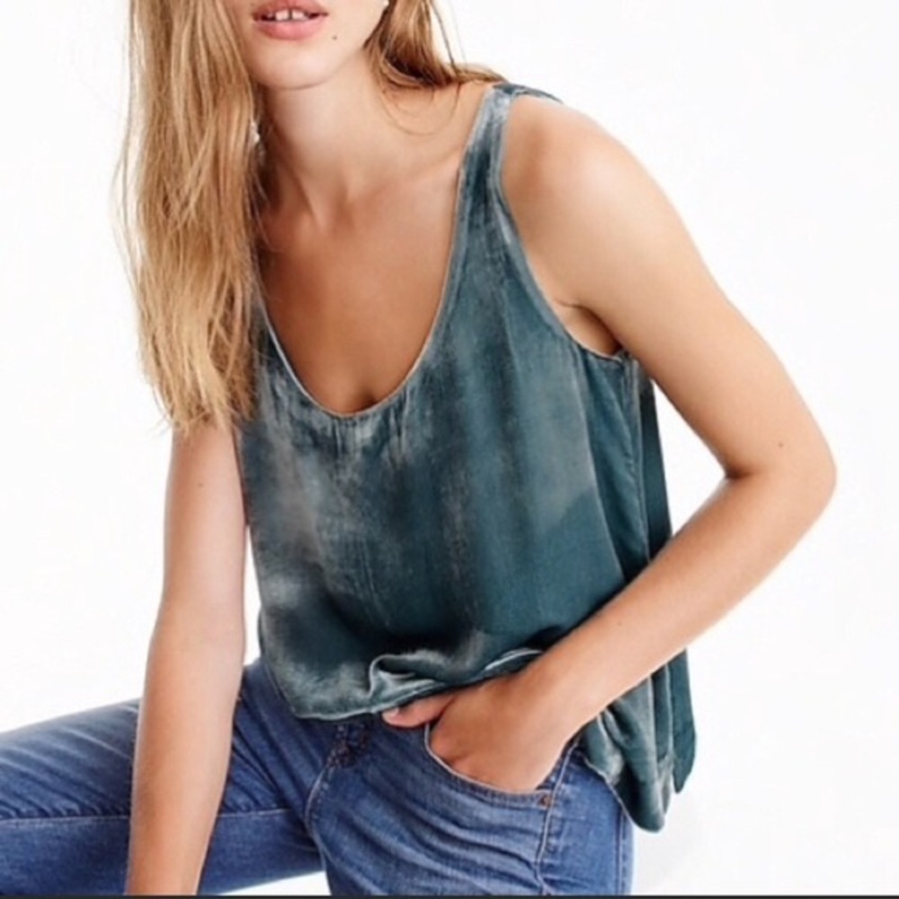 J crew velvet tank top size m